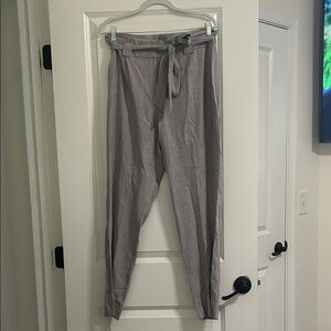 Express Gray and Pink Striped Pants